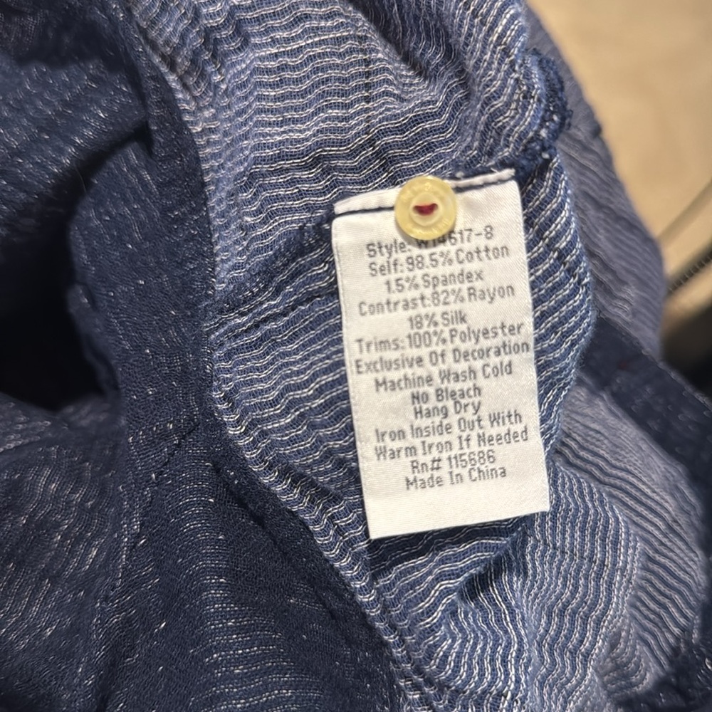 Johnny Was Workshop Button Down Blue Blouse - image 6